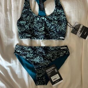 Finisterre Women's Reversible Bikini Set - Black and Teal